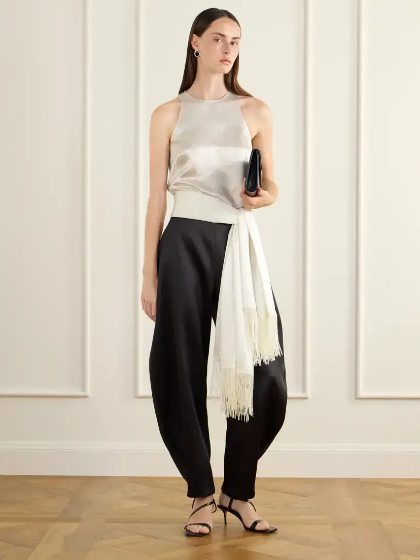RÓHE Posey Satin Barrel-leg Pants | Thumbnail 2