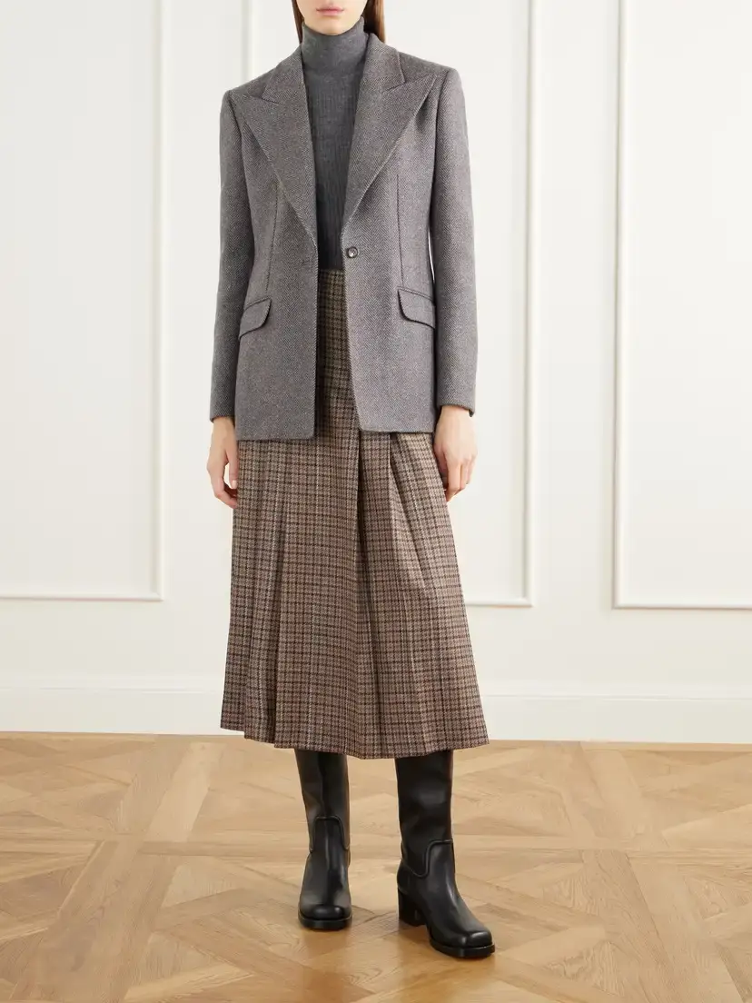 Gabriela Hearst Leiva Houndstooth Wool And Silk-blend Twill Blazer | Thumbnail 2 Gabriela Hearst Leiva Houndstooth Wool And Silk-blend Twill Blazer | Thumbnail 2