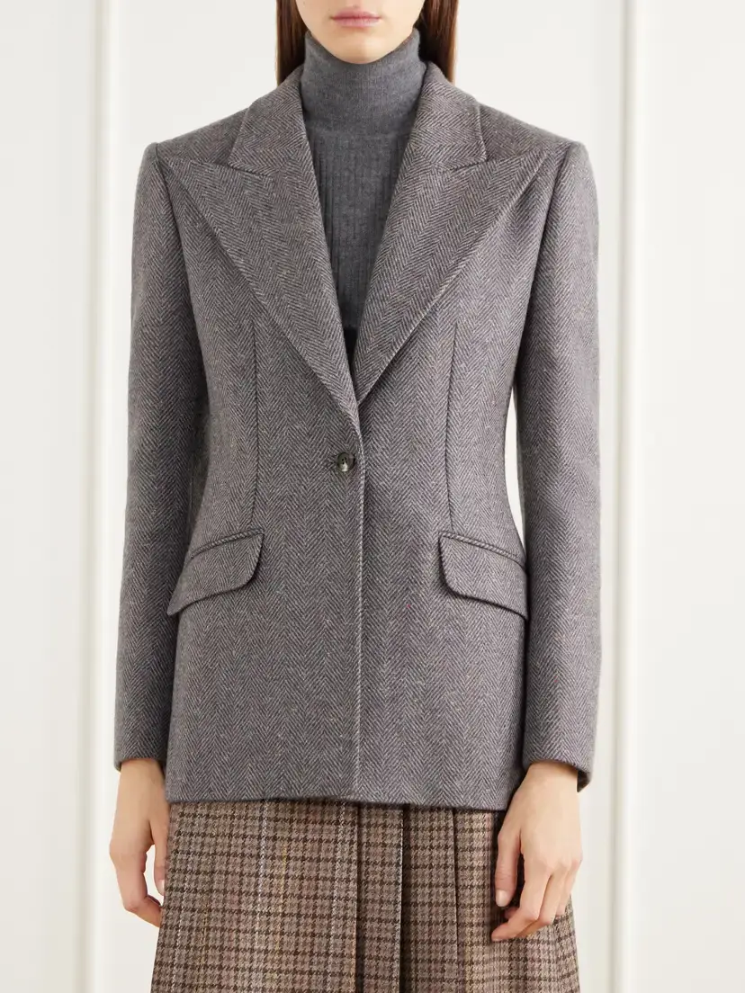 Gabriela Hearst Leiva Houndstooth Wool And Silk-blend Twill Blazer | Thumbnail 3 Gabriela Hearst Leiva Houndstooth Wool And Silk-blend Twill Blazer | Thumbnail 3