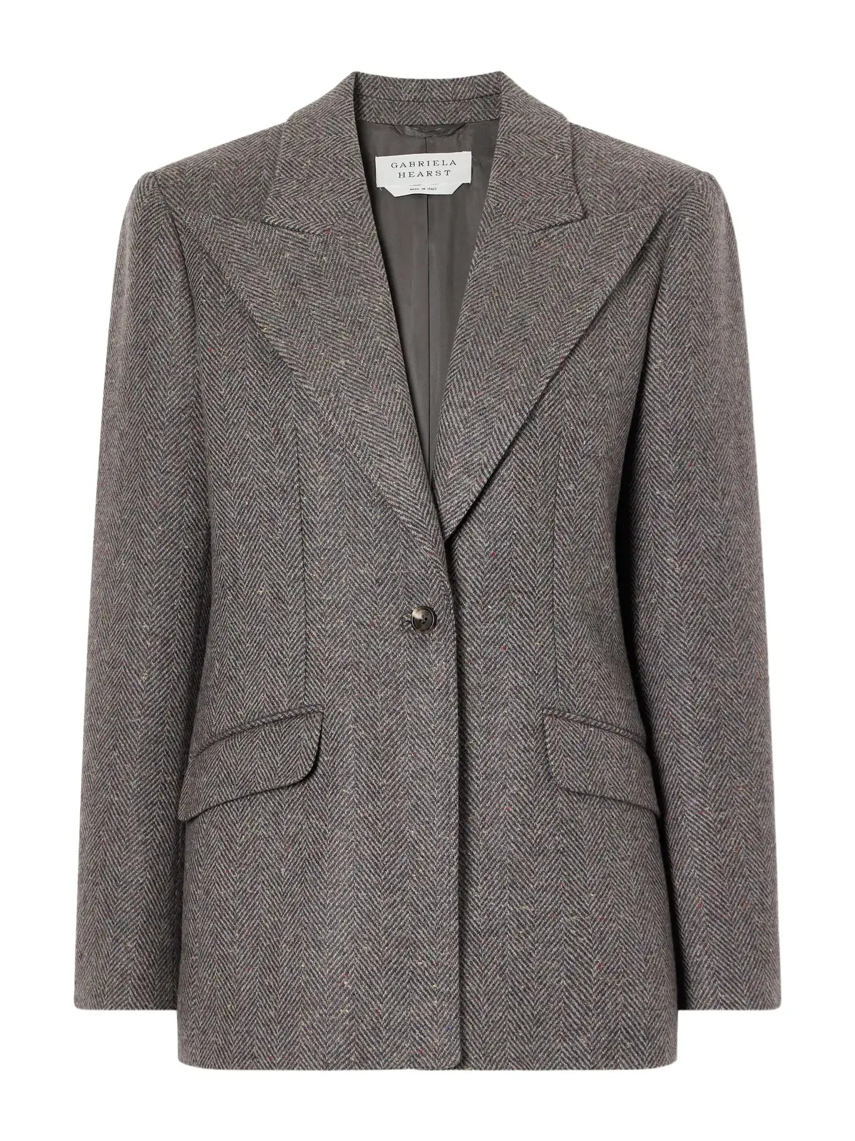 Gabriela Hearst Leiva Houndstooth Wool And Silk-blend Twill Blazer