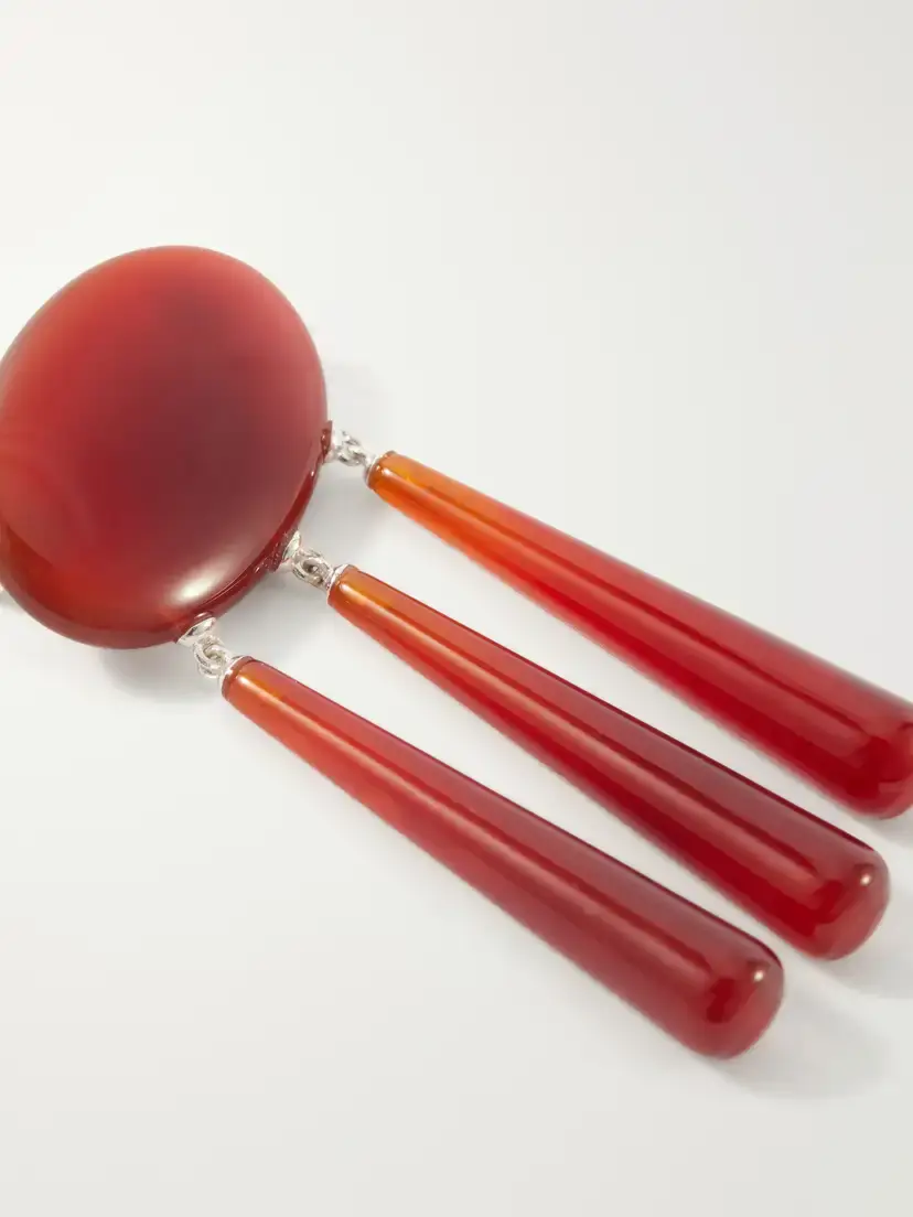 LIÉ STUDIO Ethel Silver-plated Red Carnelian Brooch | Thumbnail 4