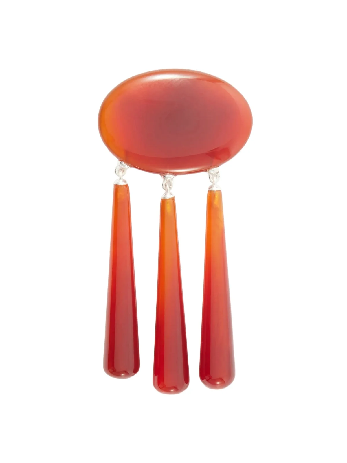 LIÉ STUDIO Ethel Silver-plated Red Carnelian Brooch