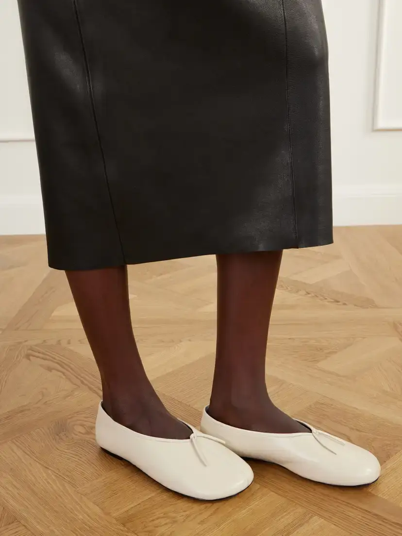 A Emery Mabel Tie-detailed Leather Ballet Flats | Thumbnail 2 A Emery Mabel Tie-detailed Leather Ballet Flats | Thumbnail 2