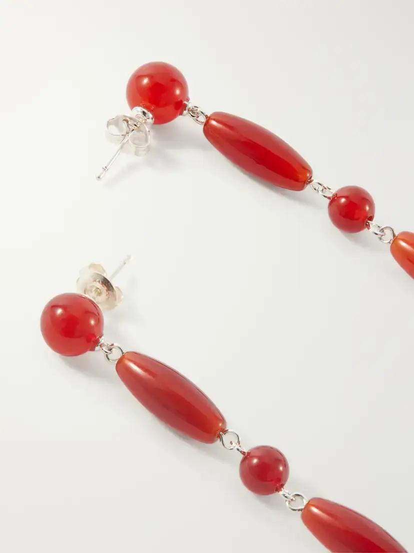 LIÉ STUDIO Lottie Sterling Silver Red Carnelian Earrings | Thumbnail 3