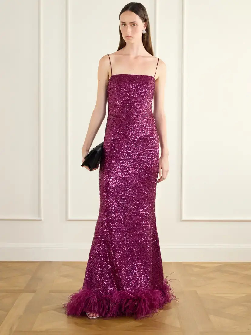 Taller Marmo Feather-trimmed Sequined Gown | Thumbnail 2 Taller Marmo Feather-trimmed Sequined Gown | Thumbnail 2
