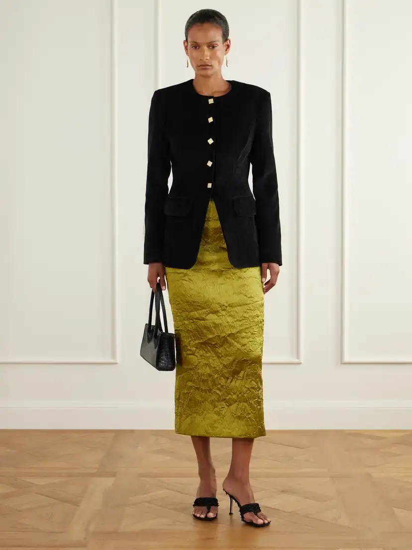 Tove Alma Crinkled Satin Midi Skirt | Thumbnail 2