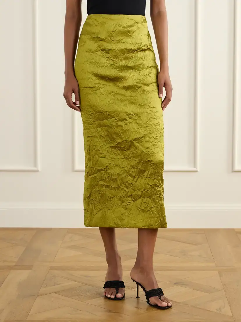Tove Alma Crinkled Satin Midi Skirt | Thumbnail 3