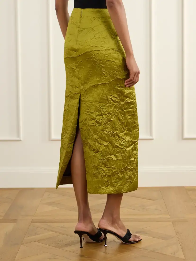 Tove Alma Crinkled Satin Midi Skirt | Thumbnail 4