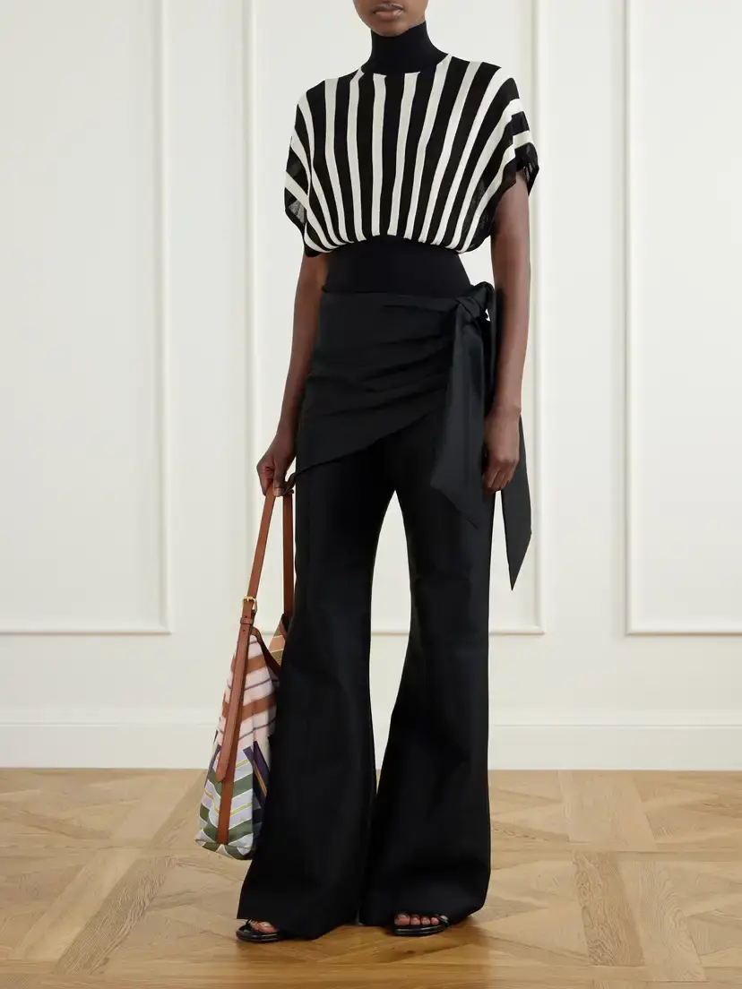 Zimmermann Tie-detailed Wool And Silk-blend Flared Pants | Thumbnail 2 Zimmermann Tie-detailed Wool And Silk-blend Flared Pants | Thumbnail 2