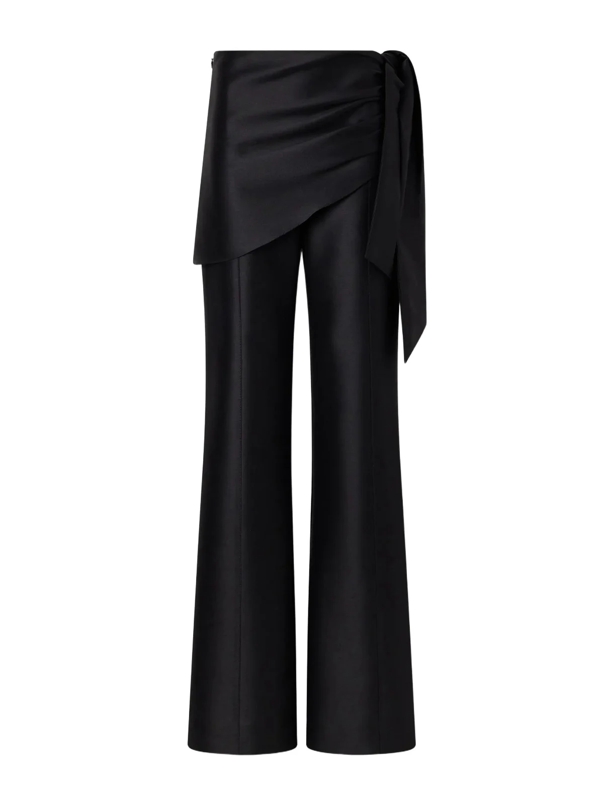 Tie-detailed Wool And Silk-blend Flared Pants Tie-detailed Wool And Silk-blend Flared Pants