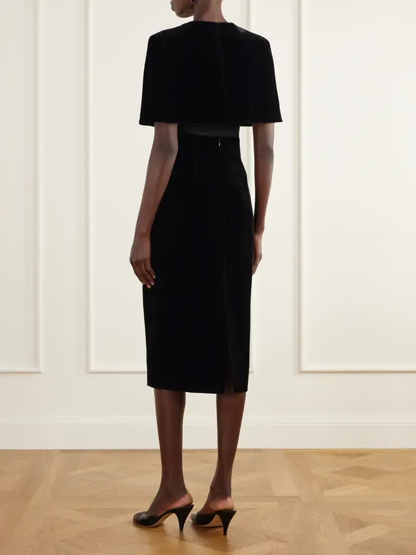Emilia Wickstead Lorelei Velvet Midi Skirt | Thumbnail 3
