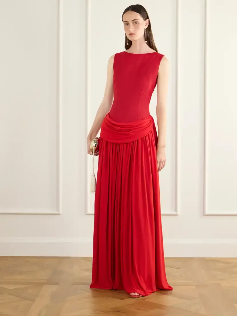 Abadia Sarah Draped Wool-blend Maxi Dress | Thumbnail 2 Abadia Sarah Draped Wool-blend Maxi Dress | Thumbnail 2