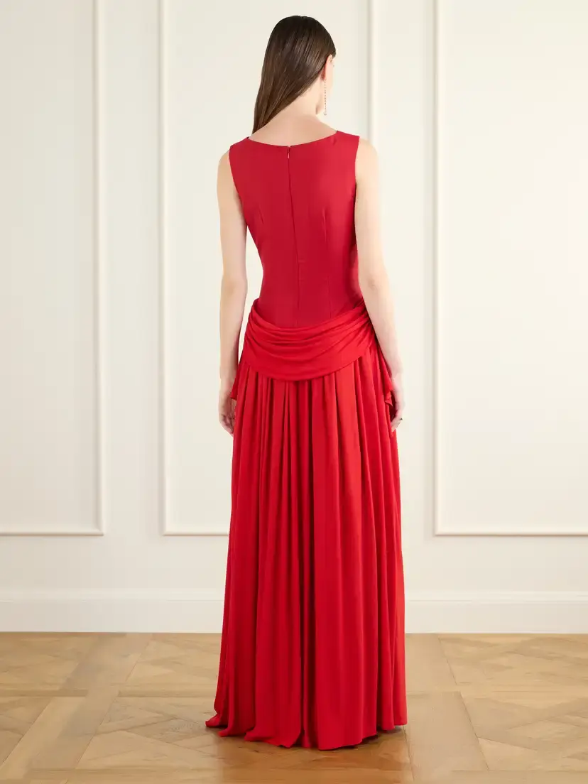 Abadia Sarah Draped Wool-blend Maxi Dress | Thumbnail 3 Abadia Sarah Draped Wool-blend Maxi Dress | Thumbnail 3