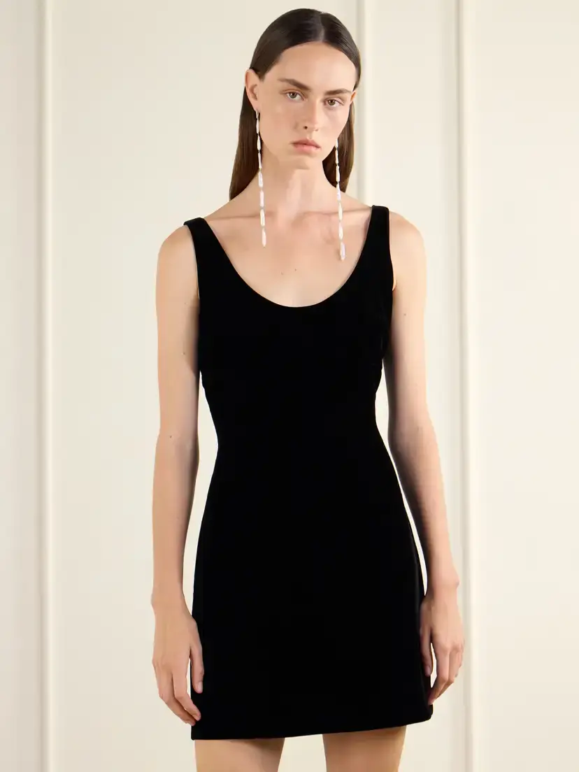 Emilia Wickstead Einna Velvet Mini Dress | Thumbnail 3
