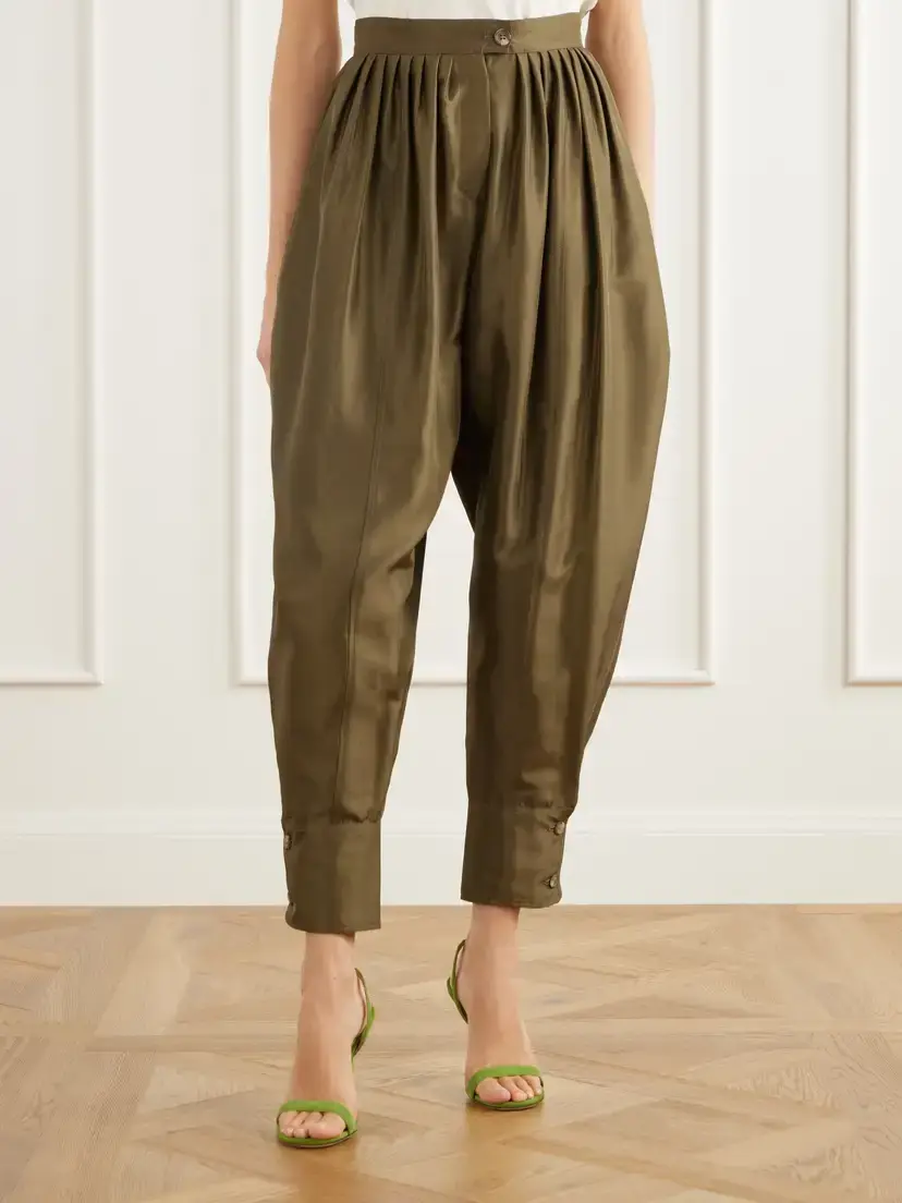 La DoubleJ Harem Pleated Silk-shantung Tapered Pants | Thumbnail 3 La DoubleJ Harem Pleated Silk-shantung Tapered Pants | Thumbnail 3