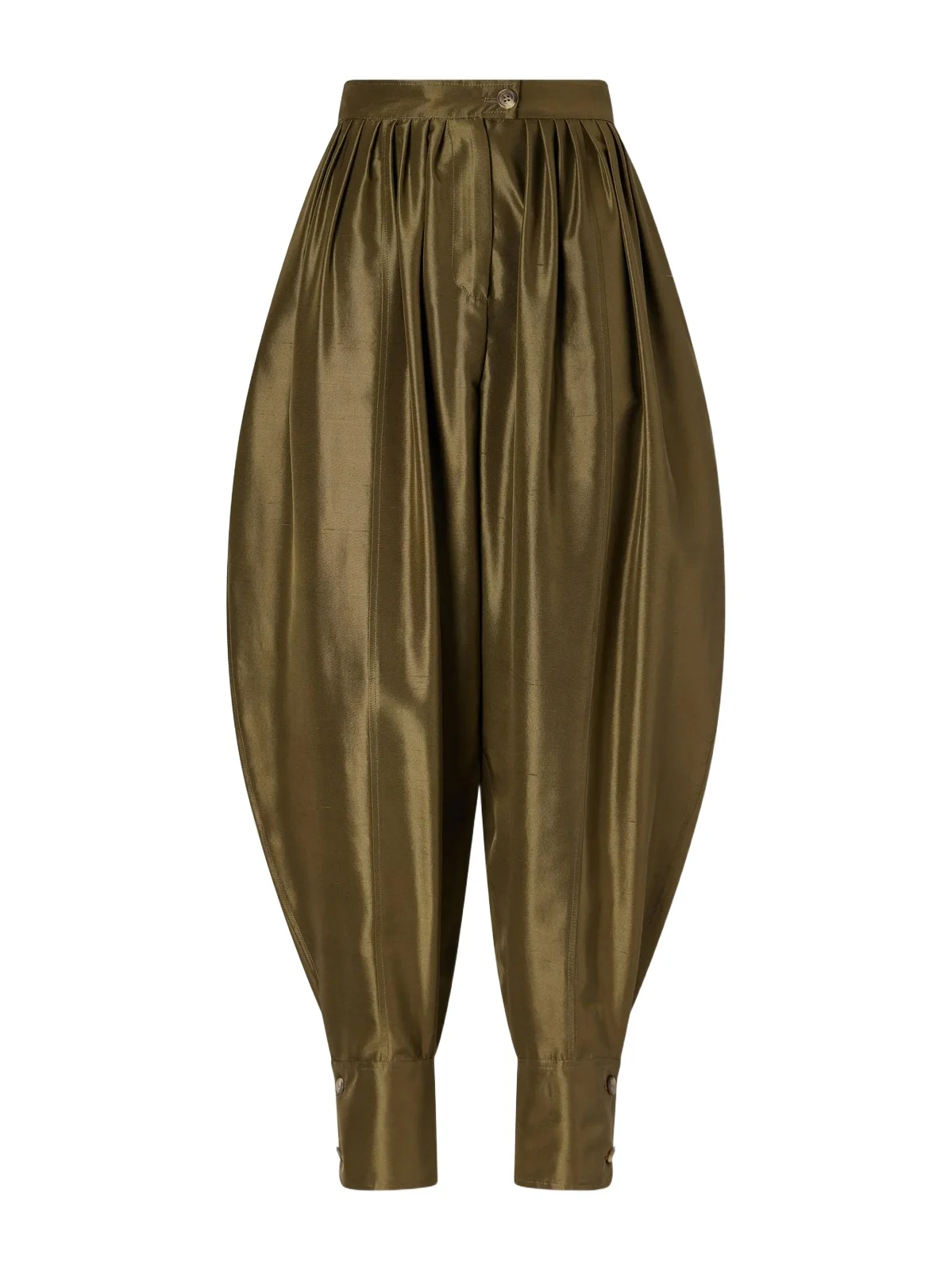 La DoubleJ Harem Pleated Silk-shantung Tapered Pants