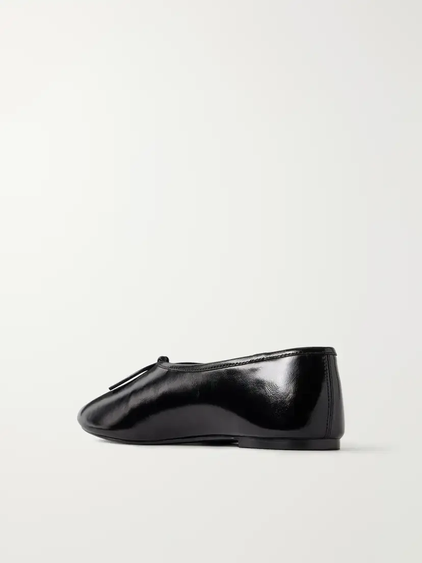 A Emery Mabel Tie-detailed Patent-leather Ballet Flats | Thumbnail 3