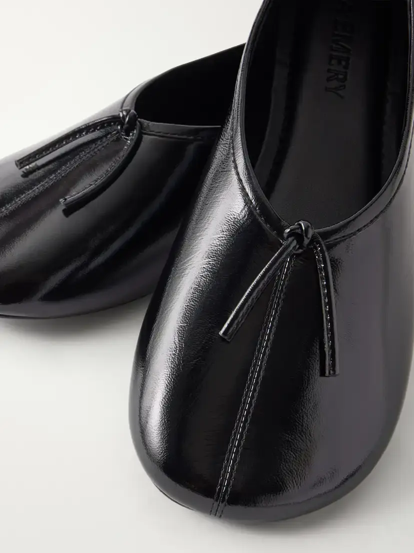 A Emery Mabel Tie-detailed Patent-leather Ballet Flats | Thumbnail 5