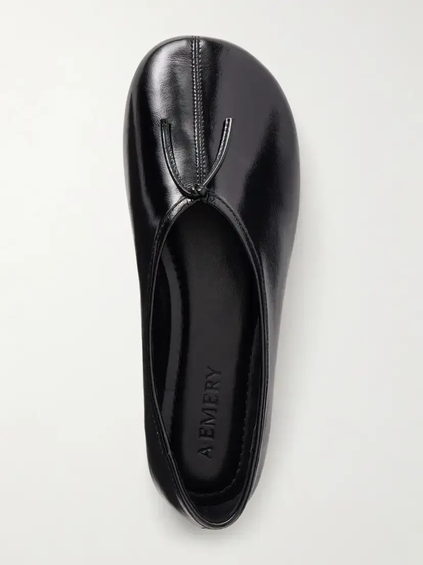 A Emery Mabel Tie-detailed Patent-leather Ballet Flats | Thumbnail 6