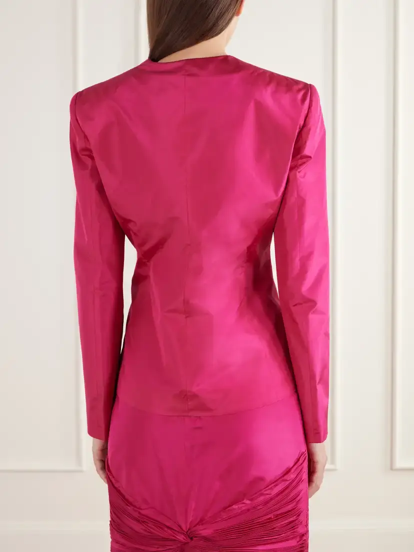Valentino Garavani Plissé Silk-taffeta Jacket | Thumbnail 3 Valentino Garavani Plissé Silk-taffeta Jacket | Thumbnail 3