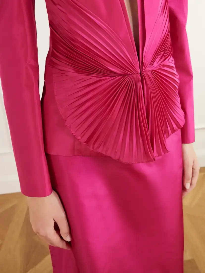 Valentino Garavani Plissé Silk-taffeta Jacket | Thumbnail 4 Valentino Garavani Plissé Silk-taffeta Jacket | Thumbnail 4