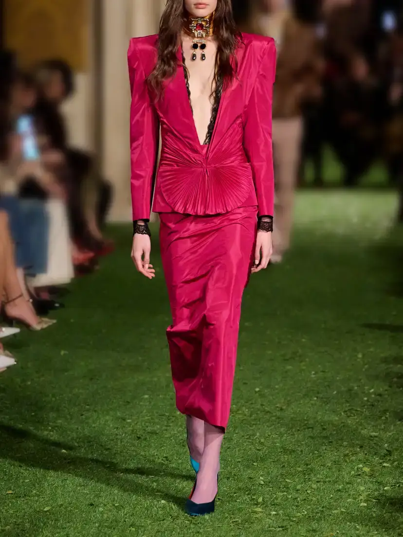 Valentino Garavani Plissé Silk-taffeta Jacket | Thumbnail 6 Valentino Garavani Plissé Silk-taffeta Jacket | Thumbnail 6