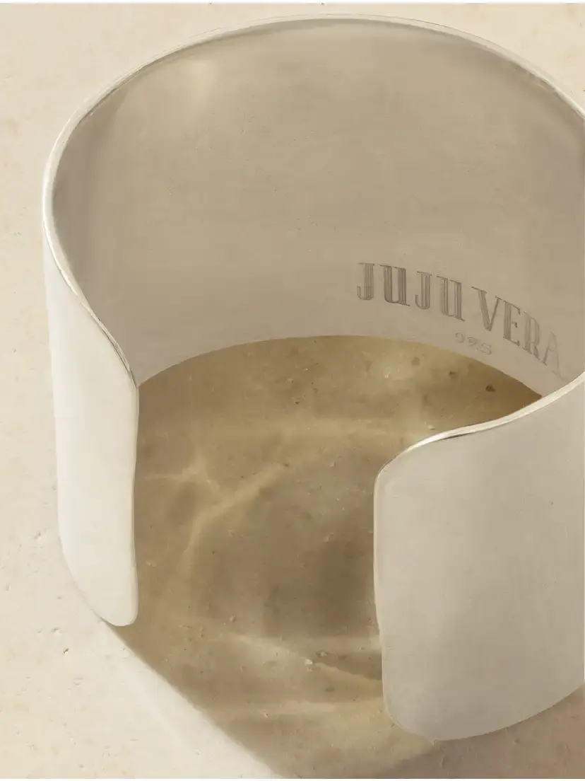Juju Vera Fiona White Gold Vermeil Turquoise Bangle | Thumbnail 3