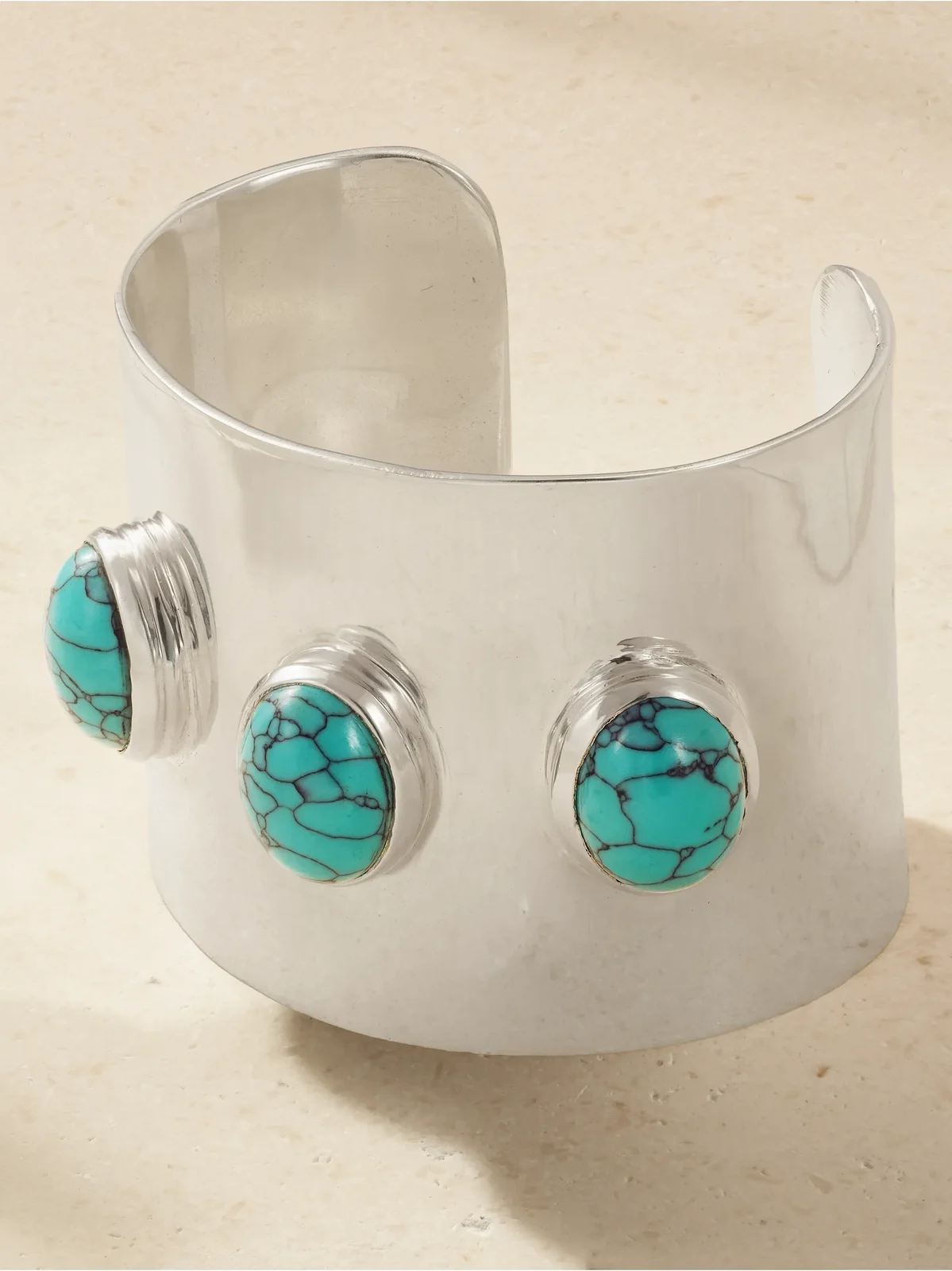 Juju Vera Fiona White Gold Vermeil Turquoise Bangle