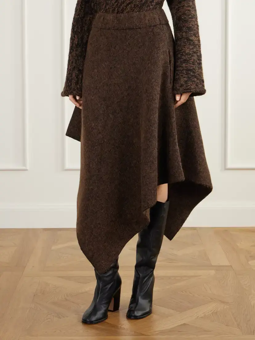 Lauren Manoogian Manta Asymmetric Wool, Alpaca And Cotton-blend Felt Midi Skirt | Thumbnail 3 Lauren Manoogian Manta Asymmetric Wool, Alpaca And Cotton-blend Felt Midi Skirt | Thumbnail 3