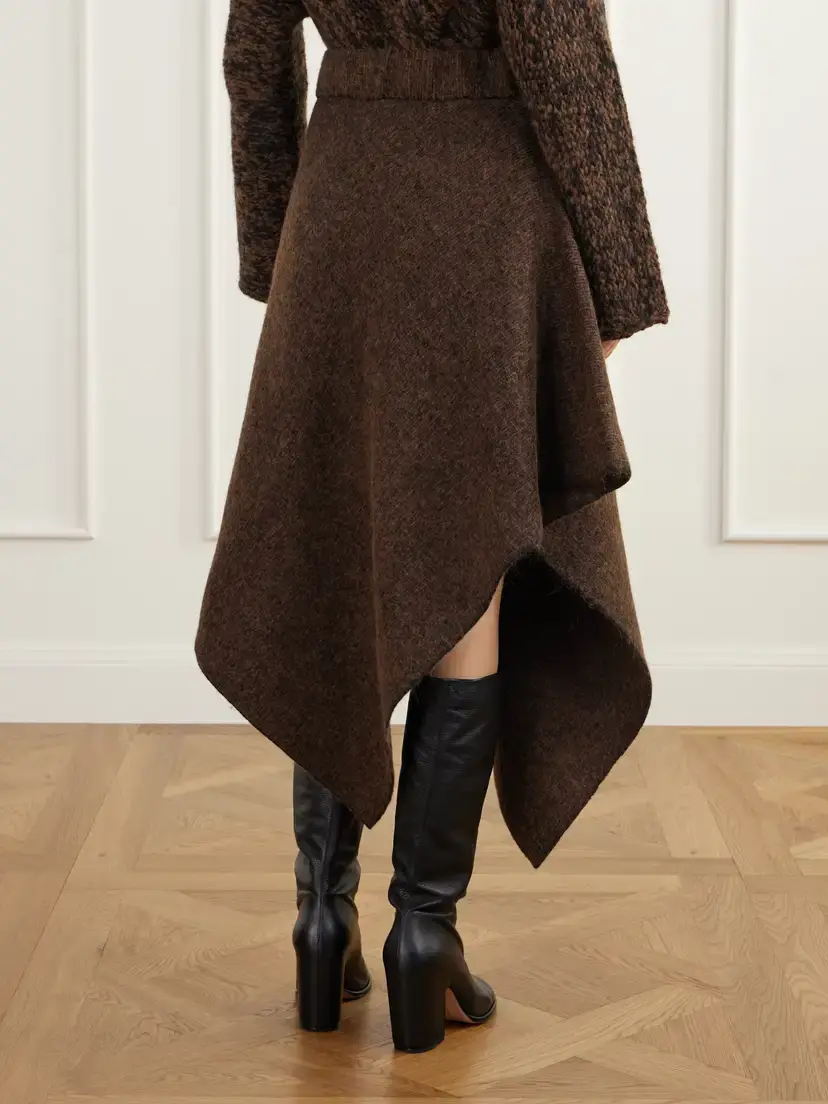 Lauren Manoogian Manta Asymmetric Wool, Alpaca And Cotton-blend Felt Midi Skirt | Thumbnail 4 Lauren Manoogian Manta Asymmetric Wool, Alpaca And Cotton-blend Felt Midi Skirt | Thumbnail 4