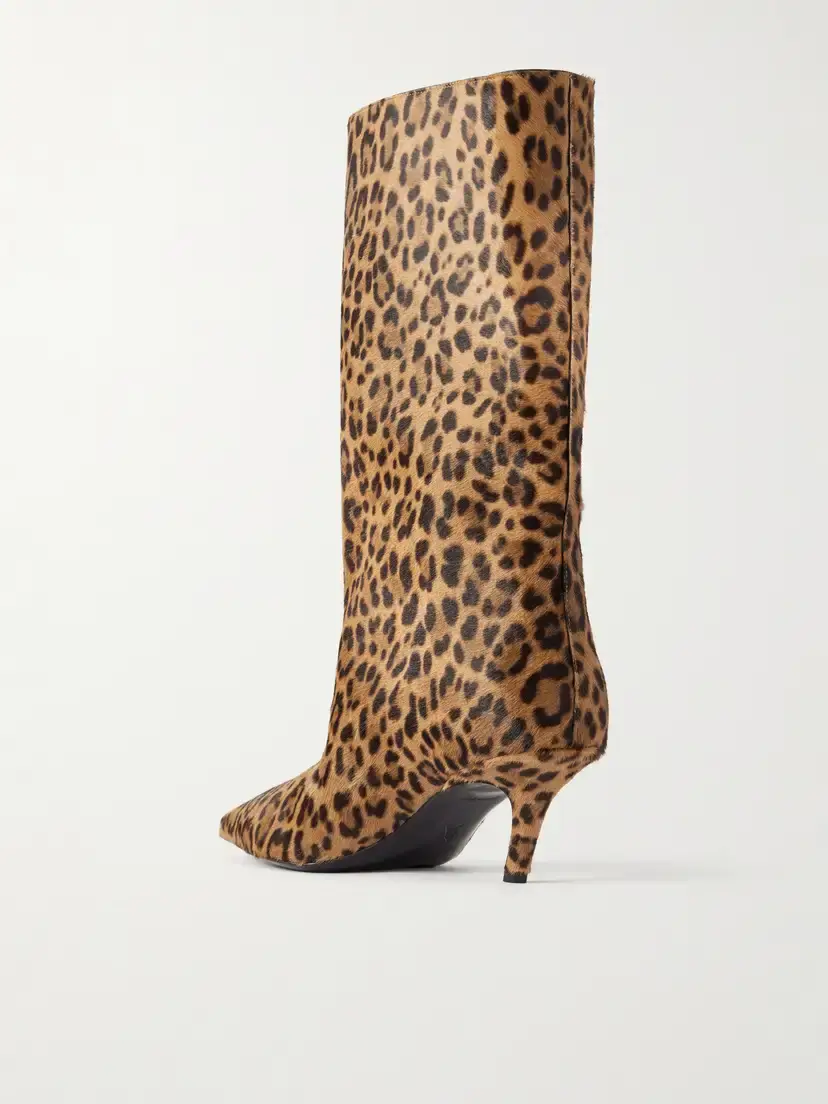 Amina Muaddi Fiona 60 Leopard-print Calf Hair Knee Boots | Thumbnail 3