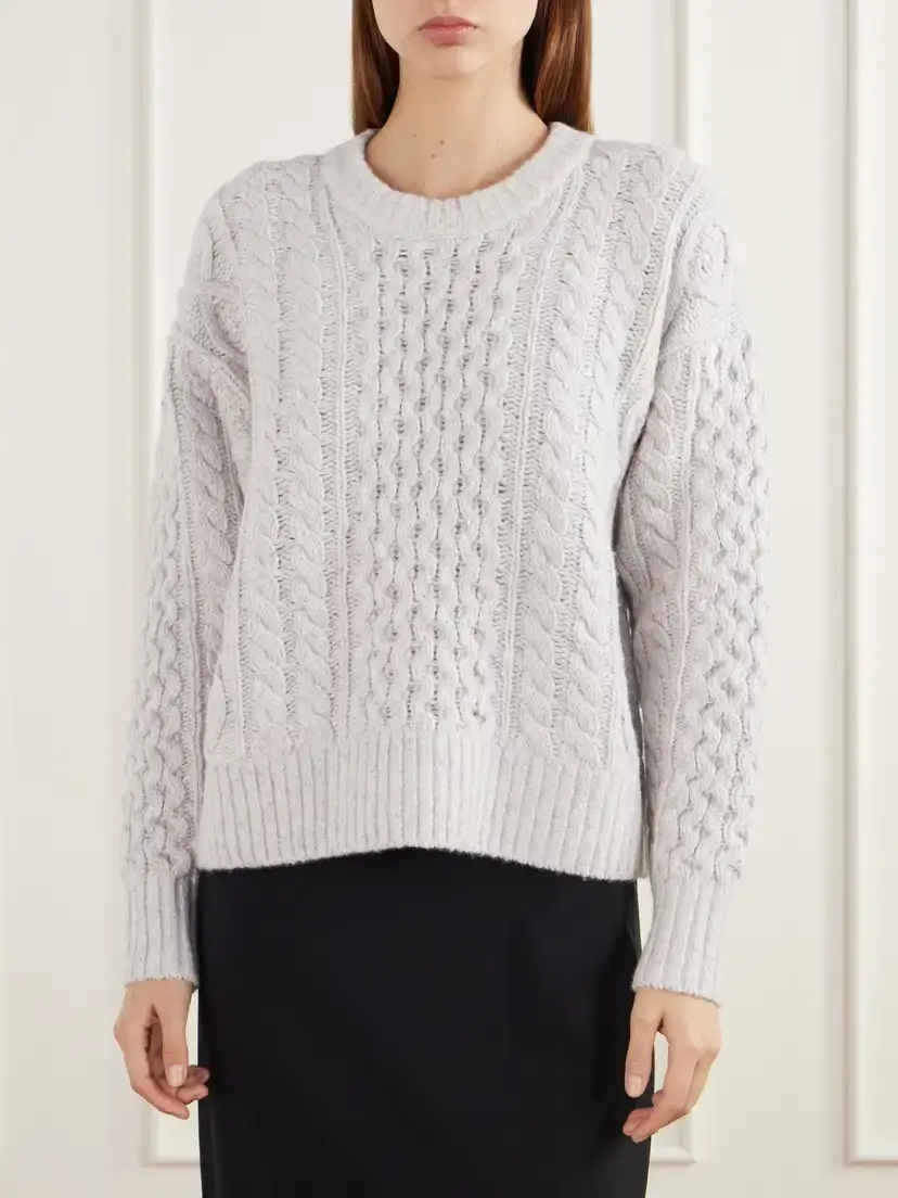 Maria McManus Cable-knit Wool And Cashmere-blend Sweater - Neutrals | Thumbnail 3 Maria McManus Cable-knit Wool And Cashmere-blend Sweater - Neutrals | Thumbnail 3