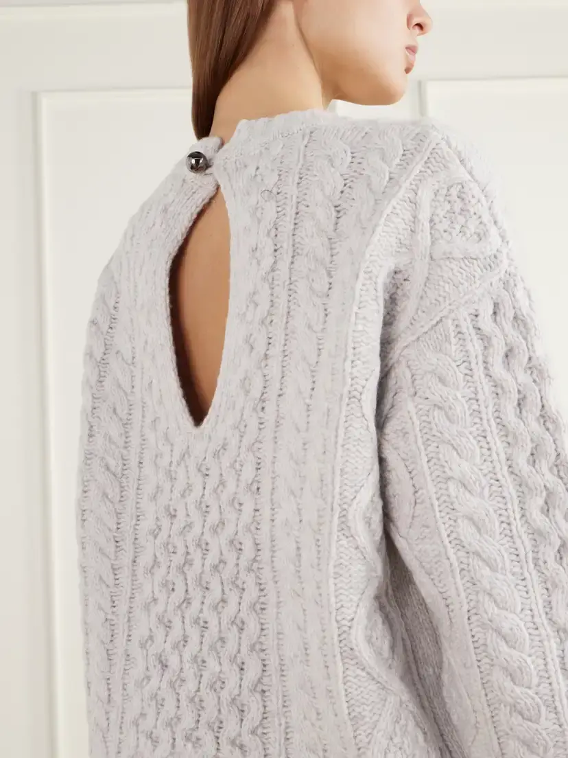 Maria McManus Cable-knit Wool And Cashmere-blend Sweater - Neutrals | Thumbnail 5 Maria McManus Cable-knit Wool And Cashmere-blend Sweater - Neutrals | Thumbnail 5