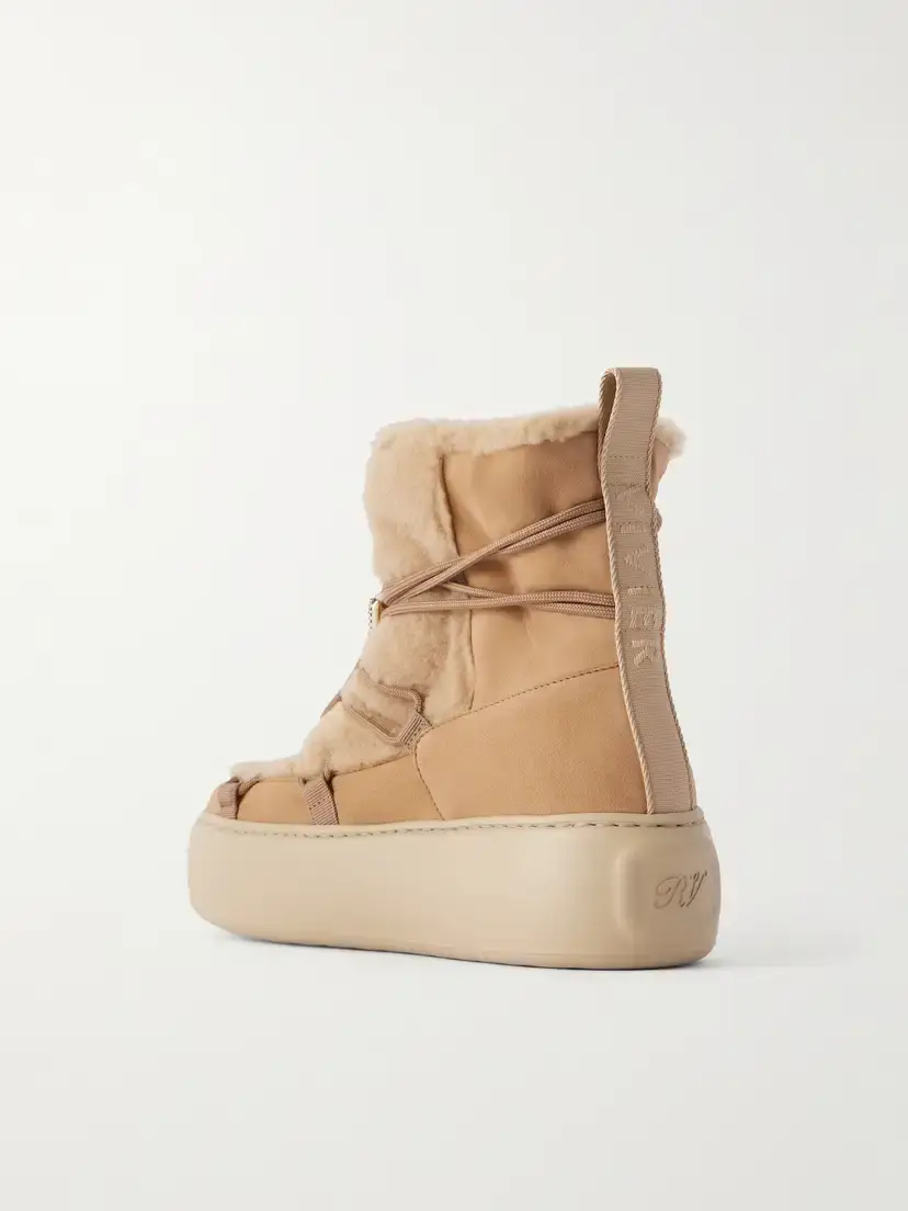 Roger Vivier Viv Up Shearling-trimmed Suede Ankle Boots | Thumbnail 3 Roger Vivier Viv Up Shearling-trimmed Suede Ankle Boots | Thumbnail 3