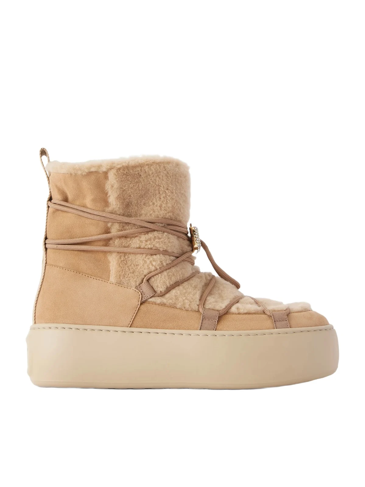 Roger Vivier Viv Up Shearling-trimmed Suede Ankle Boots