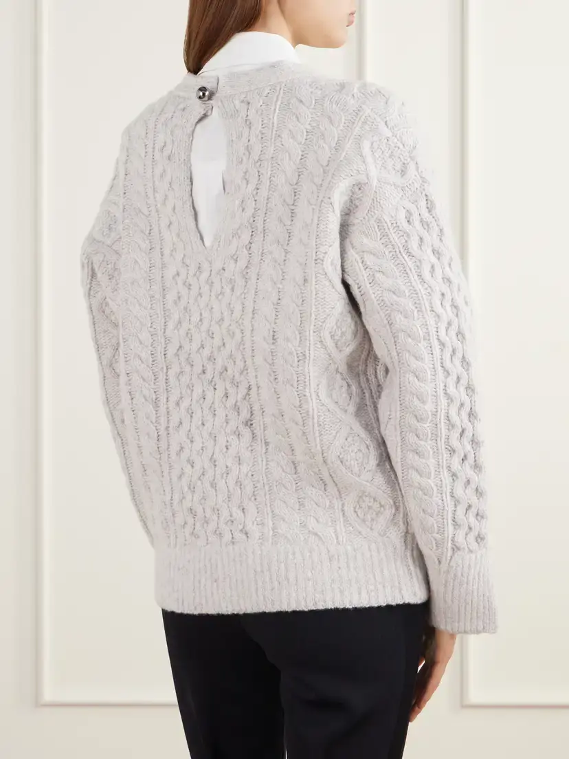 Maria McManus Cable-knit Wool And Cashmere-blend Cardigan - Neutrals | Thumbnail 3
