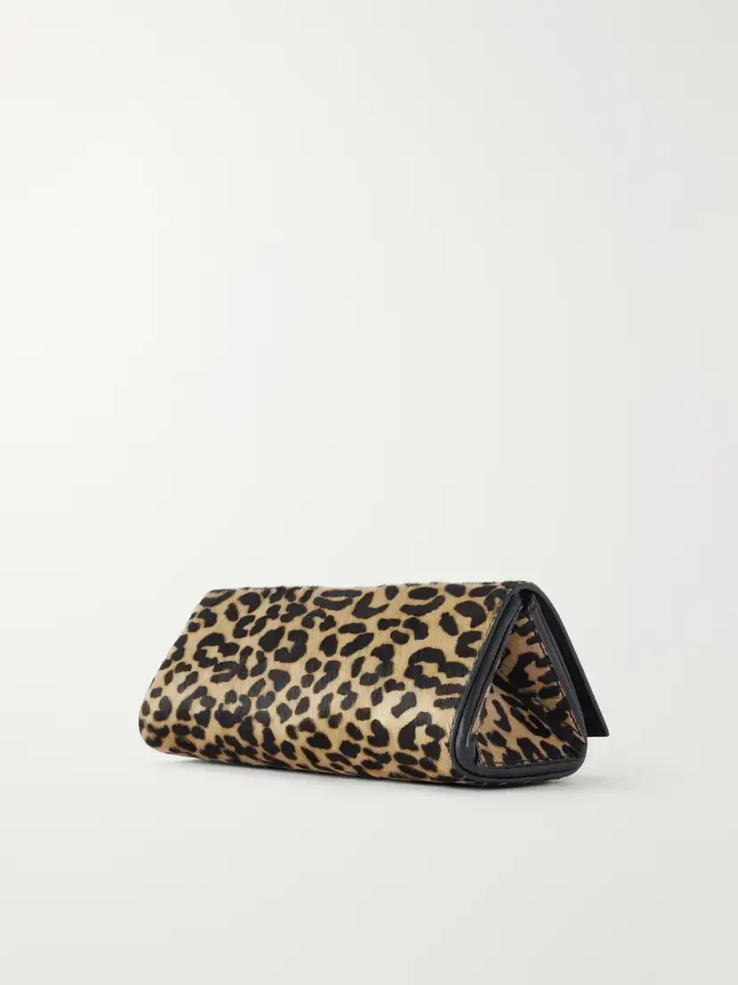 AMANU The Tanzania Leopard-print Leather-trimmed Calf-hair Clutch | Thumbnail 4 AMANU The Tanzania Leopard-print Leather-trimmed Calf-hair Clutch | Thumbnail 4