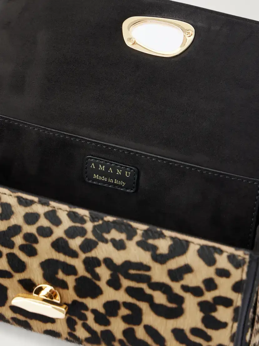 AMANU The Tanzania Leopard-print Leather-trimmed Calf-hair Clutch | Thumbnail 6 AMANU The Tanzania Leopard-print Leather-trimmed Calf-hair Clutch | Thumbnail 6
