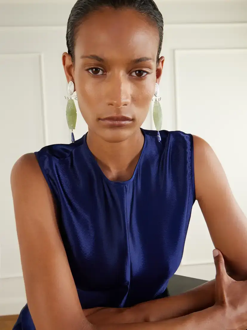 Juju Vera Nile Sterling Silver, Jade And Aventurine Earrings - Blue | Thumbnail 2