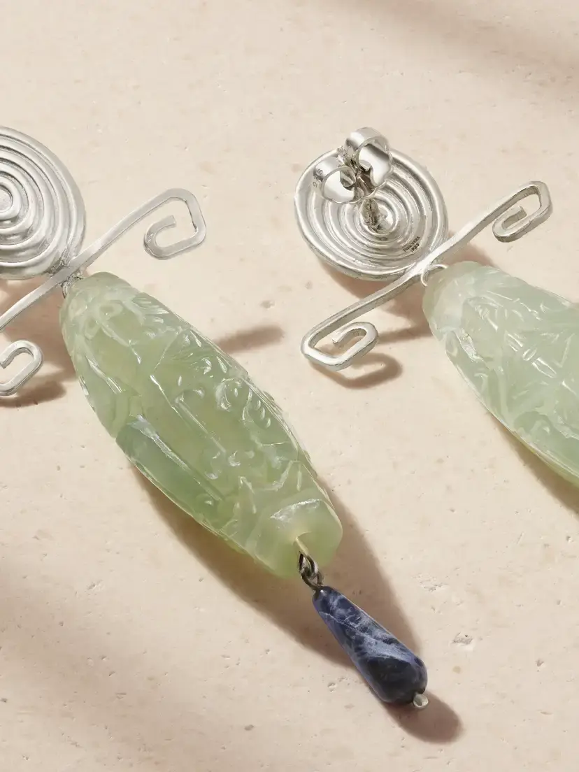 Juju Vera Nile Sterling Silver, Jade And Aventurine Earrings - Blue | Thumbnail 3