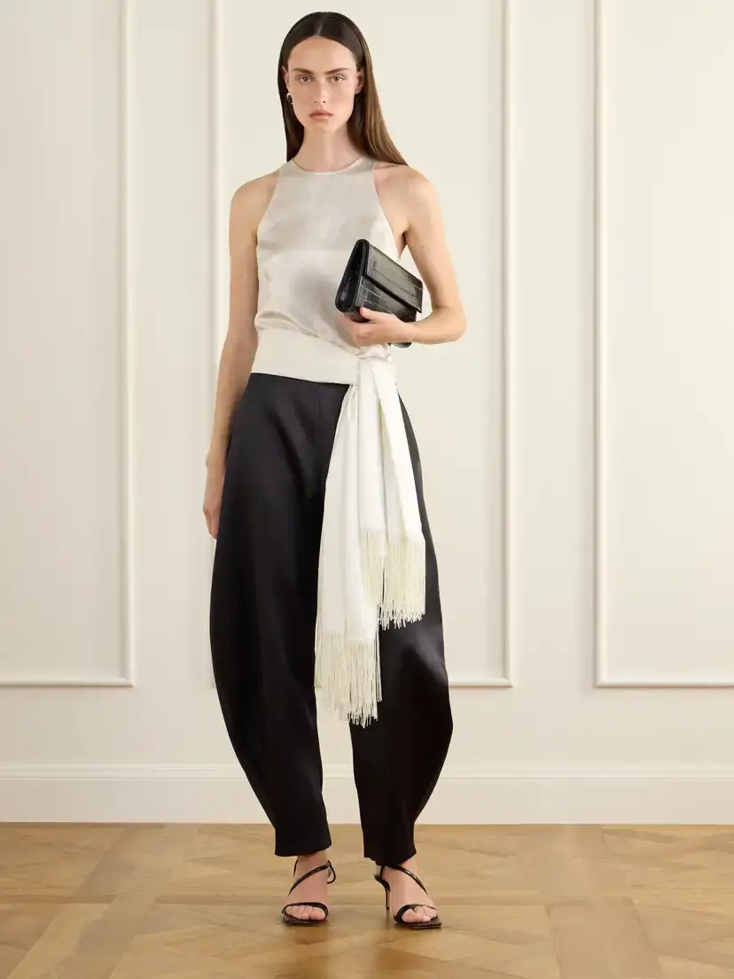 Juju Vera Lydia Fringed Silk-twill Scarf | Thumbnail 2 Juju Vera Lydia Fringed Silk-twill Scarf | Thumbnail 2