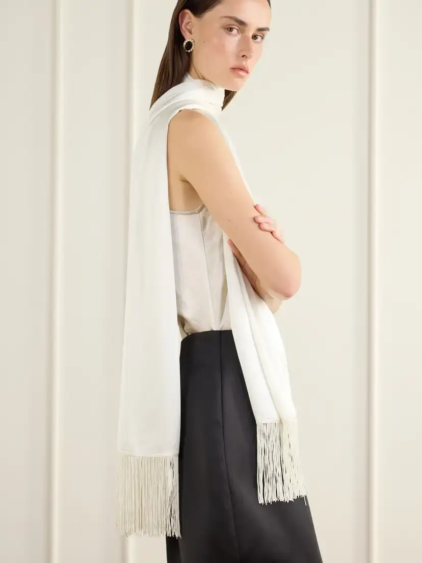 Juju Vera Lydia Fringed Silk-twill Scarf | Thumbnail 3 Juju Vera Lydia Fringed Silk-twill Scarf | Thumbnail 3