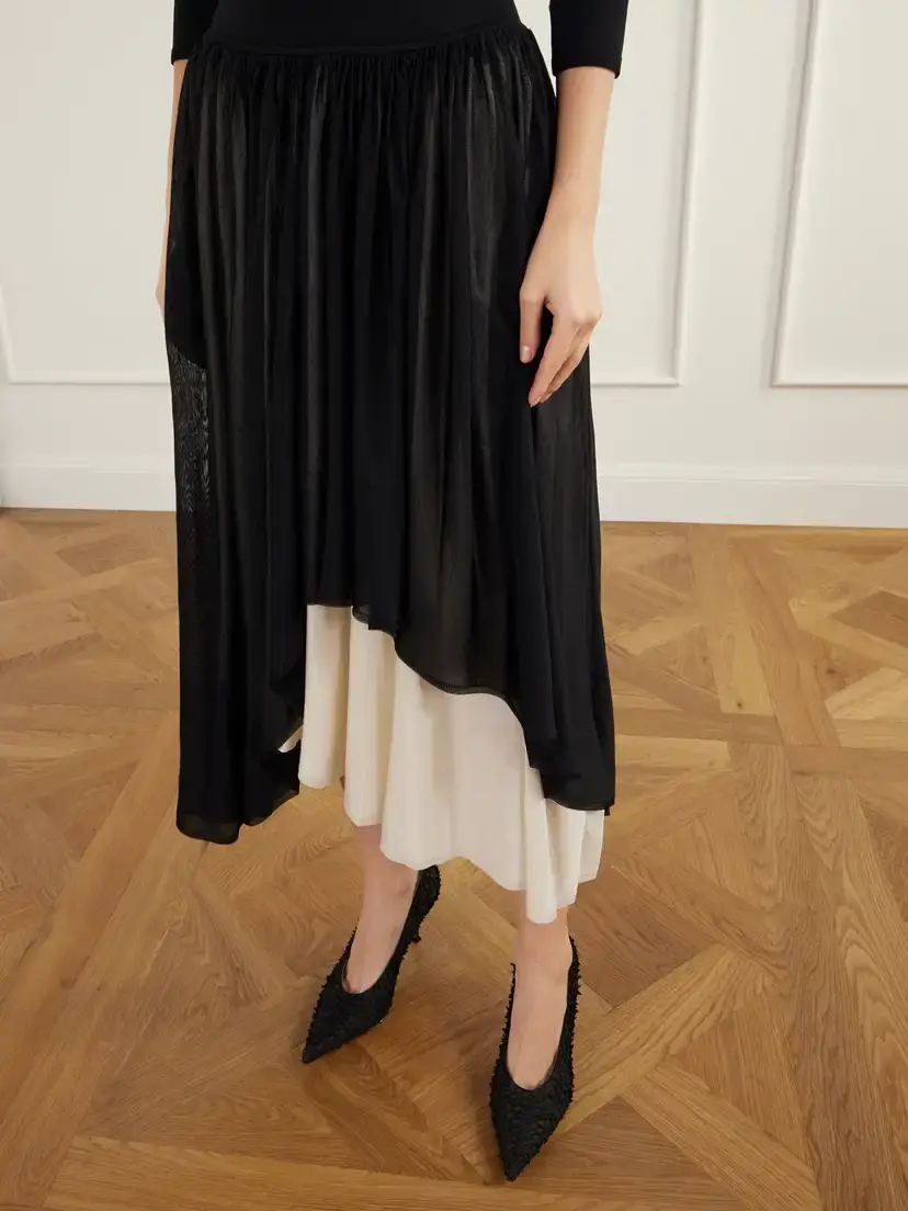 Maria McManus Asymmetric Gathered Jersey Midi Dress | Thumbnail 4 Maria McManus Asymmetric Gathered Jersey Midi Dress | Thumbnail 4