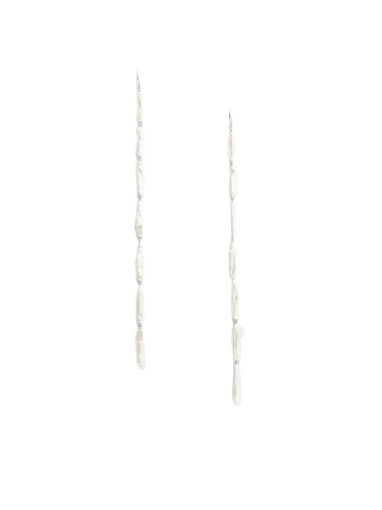 Le Sundial Veil Drop Sterling Silver And Freshwater Pearl Earrings