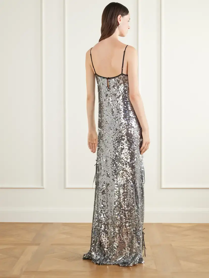 Wiederhoeft Lace-trimmed Sequined Gown | Thumbnail 3