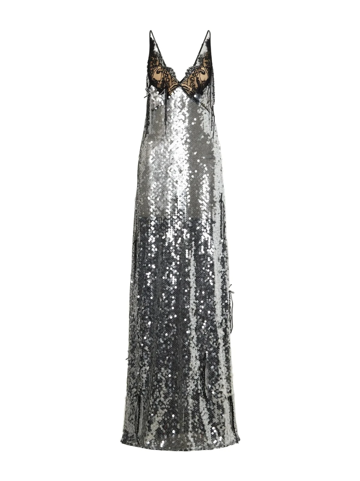 Wiederhoeft Lace-trimmed Sequined Gown