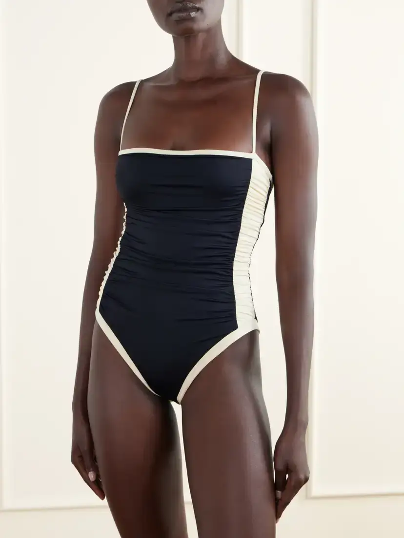 Johanna Ortiz Memorias De Sal Two-tone Ruched Swimsuit | Thumbnail 2 Johanna Ortiz Memorias De Sal Two-tone Ruched Swimsuit | Thumbnail 2