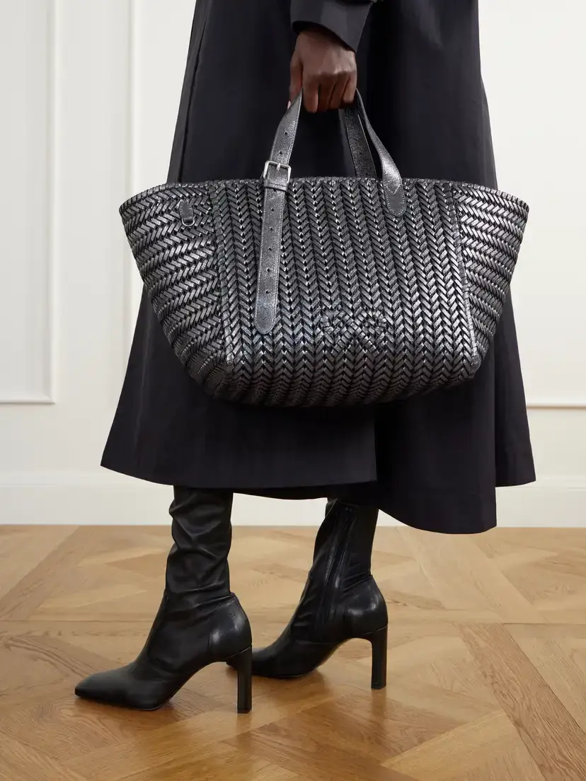Anya Hindmarch The Neeson Square Woven Metallic-leather Tote | Thumbnail 2 Anya Hindmarch The Neeson Square Woven Metallic-leather Tote | Thumbnail 2