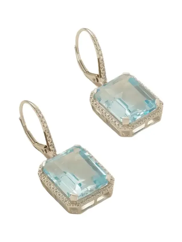 SHAY 18-karat White Gold, Crystal And Diamond Earrings - Blue