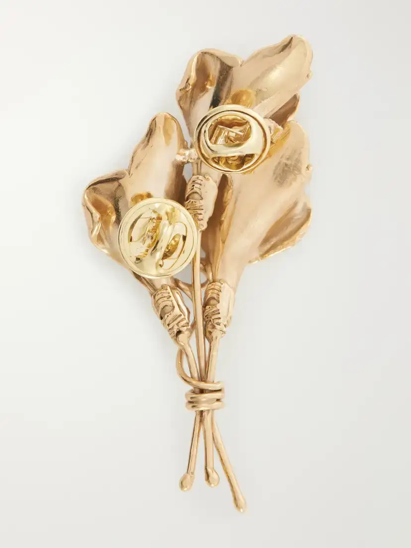 Le Sundial Veiled Bloom Gold-plated Bronze Brooch | Thumbnail 3 Le Sundial Veiled Bloom Gold-plated Bronze Brooch | Thumbnail 3